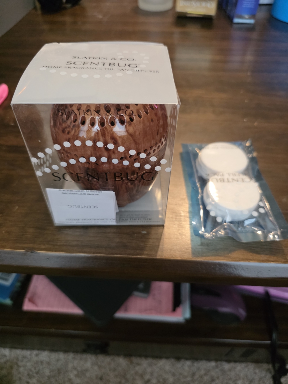Slatkin & Co. Scentbug Home Fragrance Oil Fan Diffuser - Brown- Brand New